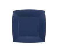 10 ASSIETTES CARTON BIO CARRÉES 23CM BLEU MARINE- VAISSELLE DE FÊTE