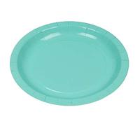 10 assiettes carton bio rond 20cm bleu vert - bestgreen 10634 Bleu G
