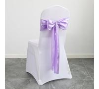 Générique 10 pièces Rubans en Satin pour Housse de Chaise - Nœuds Décoratifs Mariage, Banquet, Anniversaire, Fête - 17 x 275 cm - 27 Couleurs (Violet Clair)