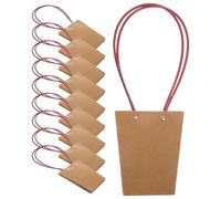 Générique 10 Pièces Sacoche Cadeau Papier Kraft Imperméable pour Fleurs Format Moyen Portable et Élégant