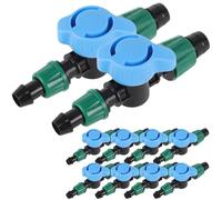 Générique 10 Pièces Vanne D'irrigation à Sortie Latérale Double Verrouillage, Capuchon Bleu en PE pour Système D'irrigation Goutte à Goutte de Jardin