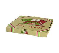 Générique 100 Boîtes à pizza en carton décorées, avec trous d'aération latéraux, dimensions 26 * 26 * 4cm