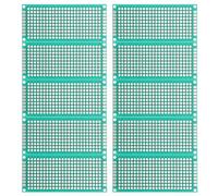 Générique 10pcs Circuit Imprimé Pré-étamé Double Face Vert PCB pour Projets DIY, Panneau en Étain Fiable Espacement 2.54 Mm, Carte de Circuit Imprimé Polyvalente