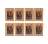 Générique 10pièces Pochette Cadeau Kraft Poignée Porte-bonbons Fenêtre Claire pour Fête Mariage Noël