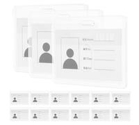 Générique 15 Pièces Pochette Plastique pour Badge, Étui Porte-carte D'identité Transparent, Plastique et Papier, Protection de Badge D'identification, Lisibilité Facile, pour École