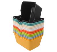 Générique 16 Pièces Panier de Rangement Organiseur Pratique Mini Rectangulaire en Plastique Empilable Couleur Aléatoire Usage Polyvalent pour Bureau et Tiroirs pour Fournitures et Crayons
