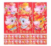 Générique 180 Pièces Hongbao du Nouvel An 2026 Enveloppe Rouge en Papier Festival du Printemps, Petit Format, Cheval Cartoon, pour Distribuer L'argenté Amulette, Usage Style Plusieurs styles