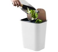 Générique 18L Dual Compartment Push-Button Trash Can - Wet & Dry Sorting | Durable ABS Material (750g), 18 Liter Capacity, Dual Compartments with Push-Button Lids, Compact 12.99x11.42x8.27 Inch