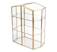 Générique 1pièce Boîte à Bijoux Multi-Couches Verre Transparent Organisateur Cosmétique de Bureau Compact pour Rangement Maquillage et Bijoux