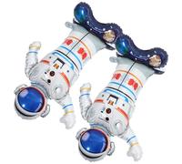 Générique 2 Ballons Astronautes en Aluminium Pa Grosse Taille Faciles à Gonfler pour Décoration Fête D'anniversaire Thème Espace Garçon