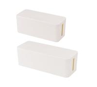 Générique 2 Pièces Boîte Cache-câbles, Boîtier de Gestion des Câbles en Plastique avec Couvercle, Blanc, pour Cordons et Répartiteurs, sur Table Coin, Protège la Multiprise