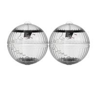 Générique 2 Pièces Lampe Flottante Solaire LED pour Piscine en Plastique Argenté Batterie Rechargeable et Panneau Solaire, Décoration pour Pelouse et Fête au Bord Piscine