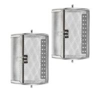 Générique 2 Pièces Panier à Griller en Acier Inoxydable Grilles Rotatives pour Cuisson Uniforme de Noix et Aliments, Accessoire Pratique Cuisine et Restaurant Argenté