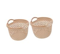 Générique 2 Pièces panier à linge sale imperméable fourre-tout à linge panier de pépinière accessoire salle de bain corbeille à linge petit panier à linge en plastique à linge pp Beige
