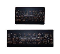 Générique 2 pièces Tapis de Cuisine antidérapant Tapis de Coureur Ensemble paillasson Joyeux Bonhomme de Neige Tapis de Porte Tapis de Support Tapis de Sol intérieur (Grey, One Size)