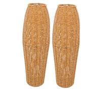 Générique 2 Pièces Vase Ornements Grand Vase pour Sol Support Tissé Grand sur Sol s De Jardin Support Séché Arrangement De Décoratif Pot De en Plastique Marron