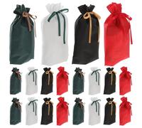Générique 20 Pièces Pochette Cadeau Non-tissée avec Cordon de Serrage Résistant à L’usure pour Petits Bijoux Jouets de Fête Portable et Léger Assortiment Bleu Blanc Rouge