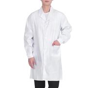 Générique 2026 Blouse Blanche Medical Homme Manche Longue Blouse Blanche Chimie Lycee Blouses De Laboratoire Longue De Travail Blouses Infirmiere Boutons avec Poche pour Étudiant Médecin Infirmière