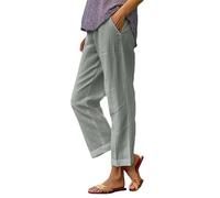 Générique 2027-Pantalon Ample Femme été Tissu léger Respirant Non Transparent élastique Confortable Coupe décontractée idéal Tenue Quotidienne bureautique Vacances (GY1, M)
