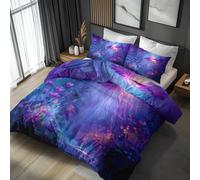 Générique 220x240 Housse de Couette Méduse Parure de Lit - 2 Personnes, 2 Taies d'oreiller 65x65, Motif Animaux Marins, Decoration Chambre, Microfibre Doux, Zippée - FD387