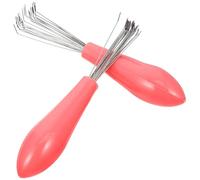 Générique 2pièces Outil de Nettoyage Peigne à Manche Bois Ergonomique pour Retirer Cheveux et Peluches Accessoire Essentiel Salon et Usage Domestique Couleur Aléatoire