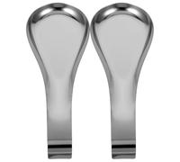 Générique 2pièces Porte Cuillère Compact Acier Inoxydable Résistant à Usure Support Repose-ustensiles Polyvalent pour Cuisine et Table