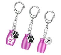 Générique 3 pièces en métal Pattes de Chiens Pendentif urne Porte-clés Cendres d ' Animaux de Compagnie Bijoux commémoratifs Cendres conteneur Souvenirs Animal de Compagnie mémoire Porte-clés