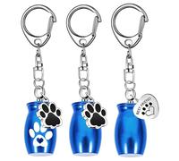 Générique 3 pièces en métal Pattes de Chiens Pendentif urne Porte-clés Cendres d ' Animaux de Compagnie Bijoux commémoratifs Cendres conteneur Souvenirs Animal de Compagnie mémoire Porte-clés