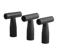 Générique 3 Pièces Poignée en T en Plastique Noir Antidérapante pour Outils de Creusage et Accessoires de Jardin, Facile à Installer, Compatible Fourche et Râteau