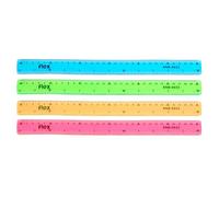 Générique 30 cm Souple règle Multicolore translucide incassable souverain Flexible Papeterie créative règle Fournitures Scolaires Couleur aléatoire Portable et utile