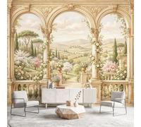 Générique 350 x 256 cm Papier Peint Intissé Vintage pour Cuisines Chambre, Geant Mural Papier Peint Photo Panoramique Porte Jardin pour Salon Chambre à Coucher Bureau