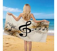 Générique 3D Serviette de Plage Notes de Musique, Séchage Rapide Microfibre Serviette de Bain, Voyages Camping Vacances Femme Homme Enfant Drap de Plage e Sol 80 x 160 cm