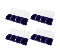 Générique 4 Pièces Boîte de Rangement à Vis Portable avec Couvercle, | Organisateur Compartimenté en Plastique Bleu, Structure Empilable, Visibilité Rapide, pour Atelier et Bricolage