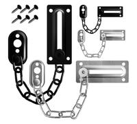 Générique 4 Pièces Chaîne de Sécurité pour Porte Intérieure en Acier Inoxydable, Cadenas à Chaîne Robuste, Installation Facile, Protection le Cambriolage Appartements