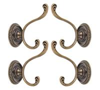 Générique 4 Pièces Patère Murale, Crochet D’armoire Décoratif, Or Vieilli, Alliage de Zinc, Style Vintage Rétro, pour Vêtements et Robes, Salle de Bains et Dressing