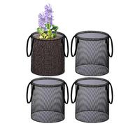 Générique 4 Pièces Sacs De Plantation D'étang Aquatique | Sacs De Culture D'étang en Réutilisables Ronds/carrés avec Poignée | Pot De Plant Universel Terrestre Aquatique Pliable