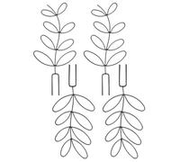 Générique 4 Pièces Support de Plantes D'intérieur en Fer Noir Finition Mate Forme Feuille, Maille Fine Optimise L'exposition Lumineuse pour Plantes en Pot Étagères