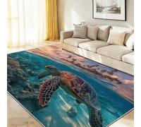 Générique 40 x 60 cm Tapis Entrée Intérieur, Multicolore Antidérapant Tapis Lavable, Pile Courte Tapis Salon Océan Paysage Animal Tortues Marines Corail pour Dessous, Cuisine, Chambre Chien