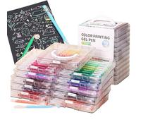 Générique 45/72/99 Couleurs Gel Pen Set, 1 Set Stylo En Gel Avec Boîte De Rangement, Marqueurs D'artisanat À Encre De Grande Capacité, Facile À Utiliser, Portable Pour La Carte De Journal Du Journ