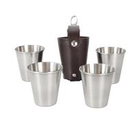 Générique 4X Empilables En Acier Inoxydable En 70 ML | Tasse À Whisky En Acier Inoxydable,Avec Manchon Pour Bonnet | Camping Outdoor Verre Gobelet À Spiritueuxr Pour Restaurant Bistro Et Bar