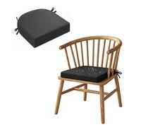 Générique 5/8cm Coussin De Chaise Imperméable en Forme De U avec Attaches,Tapis De Siège Semi Circulaire,Coussin Décoratif Antidérapant pour Jardin Terrasse Mobilier D'extérieur,Dark Gray,43x40x8cm