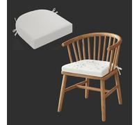 Générique 5/8cm Coussin De Chaise Imperméable en Forme De U avec Attaches,Tapis De Siège Semi Circulaire,Coussin Décoratif Antidérapant pour Jardin Terrasse Mobilier D'extérieur,Cream,45x45x8cm