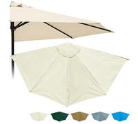 Générique 5 Baleines Dessus De Parapluie De Remplacement Demi-Rond pour Plage Piscine Cour Jardin, Ø 270 300cm Polyester Imperméable AntiUV Parasol Housse De Rechange pour Contre Un Mur(Beige,3m)
