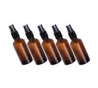 Générique 5 Pièces Flacon Pulvérisateur en Verre Marron 50ml Résistant à L'usure et Protection la Lumière, Bouteille Rechargeable pour Cosmétiques et Voyages