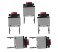 Générique 5 Pièces Interrupteurs Tactiles Silencieux Haute Sensibilité, Ultra Silencieux 6x6x7,3cm en Cuivre Argenté pour Réparations et Projets Électroniques
