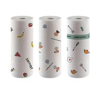 Générique 50 Pièces par Rouleau Chiffons Nettoyage Réutilisables Absorbants | Torchons Lavables Réutilisables Pour Cuisine Maison Vaisselle Évier Salle De Bain Verre Miroir Surfaces Diverses
