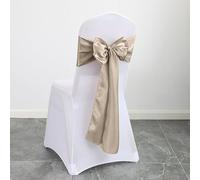 Générique 50 pièces Rubans en Satin pour Housse de Chaise - Nœuds Décoratifs Mariage, Banquet, Anniversaire, Fête - 17 x 275 cm - 27 Couleurs (Couleur Champagne Profond)