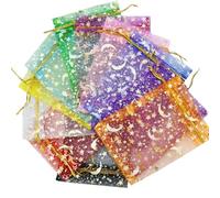 Générique 50pièces Sachets Organza avec Cordon de Serrage pour Cadeaux et Bijoux Pochons Fête Mariage Bapteme Sacs Pochon Dragees Multicolores Pochette Bonbons et Couleur Couleur Aléatoire