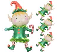 Générique 5pcs Ballons en Aluminium de Noël Vert Facile à Appliquer et Résistant pour Décoration de Fête et Décor de Fond