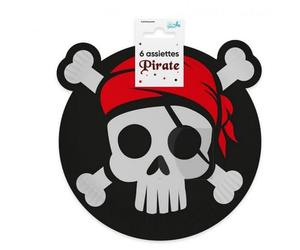 Générique 6 Assiettes jetables thème PIRATE 20cm